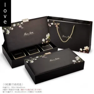 black double layered gift box mooncake boxes macaroon boxes chocolate box