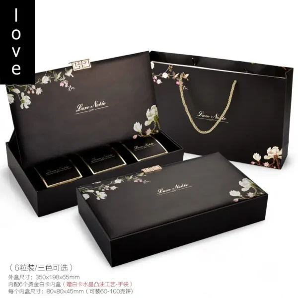 black double layered gift box mooncake boxes macaroon boxes chocolate box