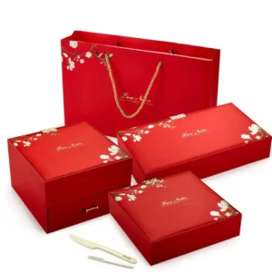 red double layered gift box mooncake boxes macaroon boxes chocolate box