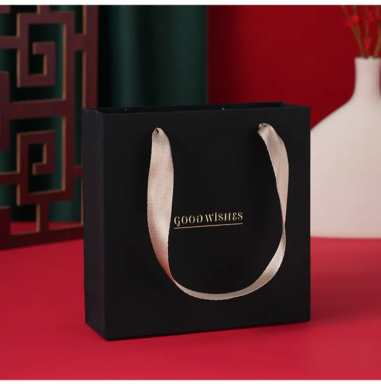 Customized logo for chocolate packaging black bag