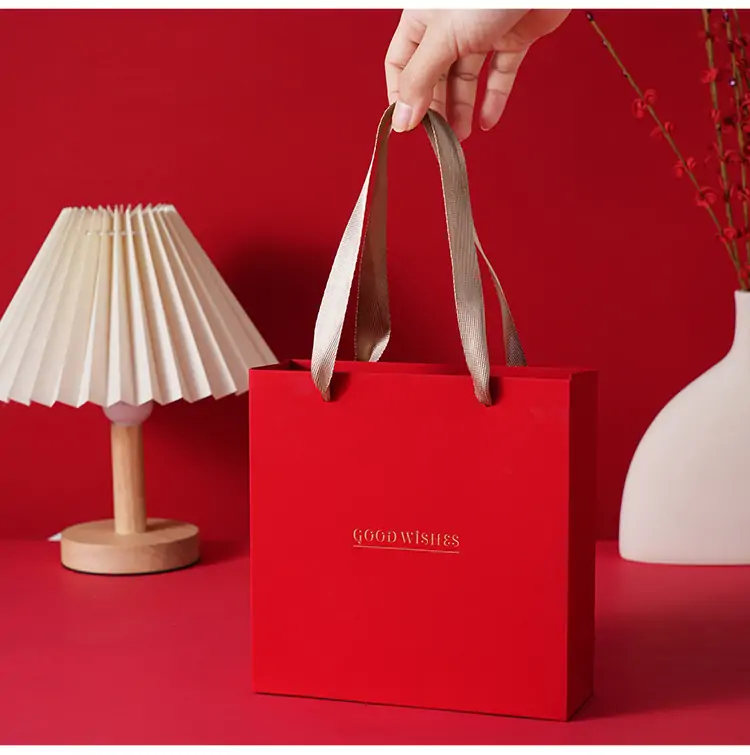 Customized logo for chocolate packaging red bag