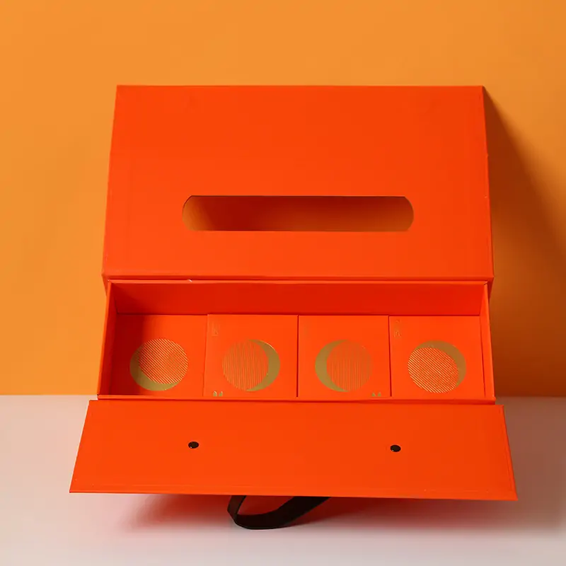 Red Orange Handheld Folding Gift Box