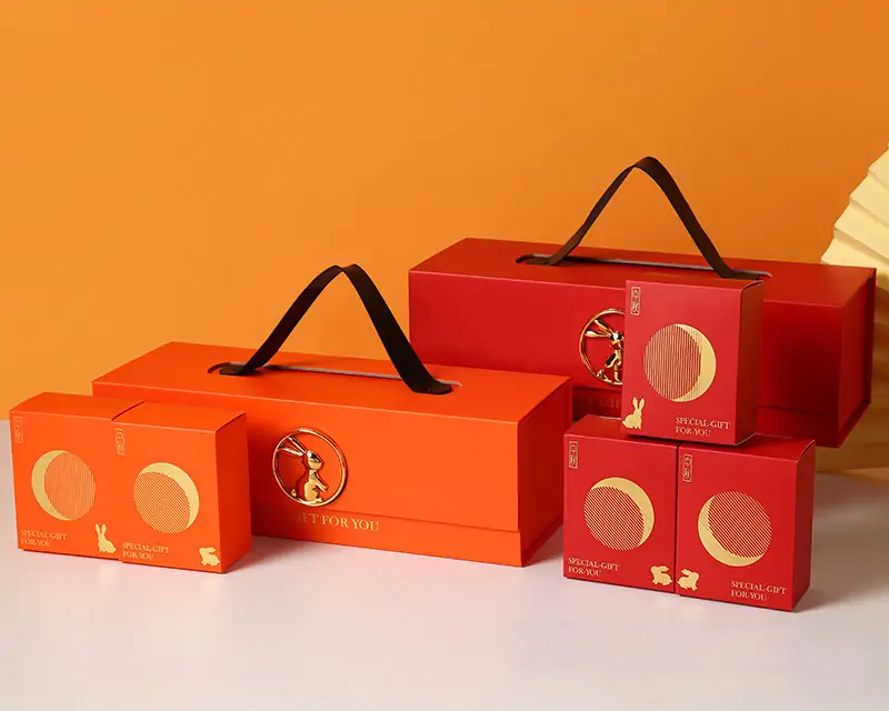 Red Orange Handheld Folding Gift Box