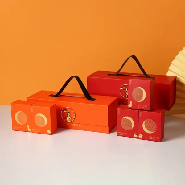 Red Orange Handheld Folding Gift Box