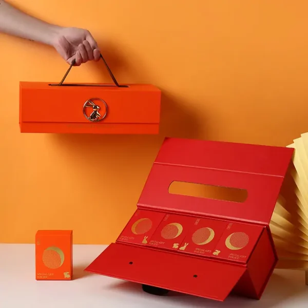 Red Orange Handheld Folding Gift Box