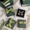 Custom jewelry boxes green with logo wholesale