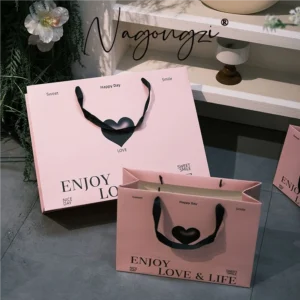 Custom clothing paper bag pink