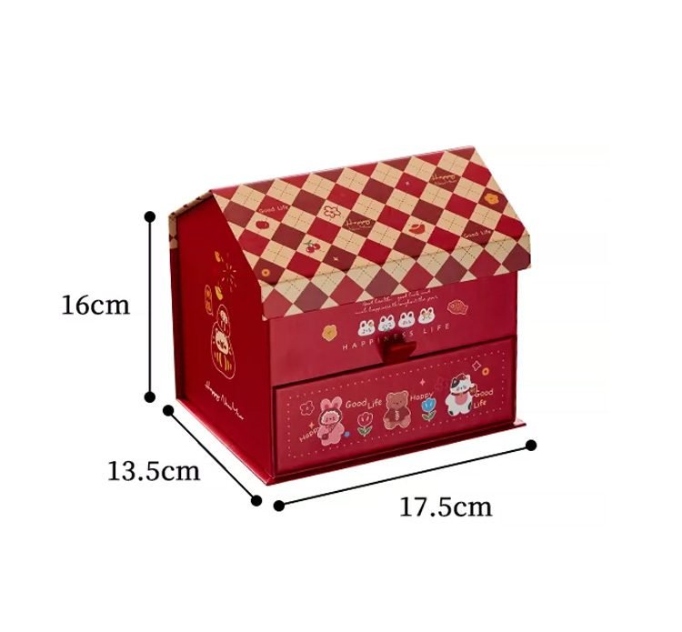 House gift box size guide, 17.5 x 13.5 x 16 cm