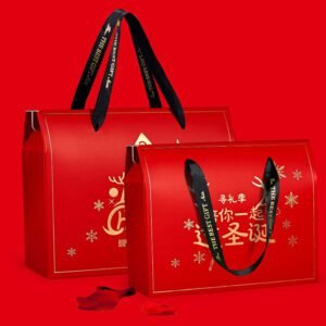 red christmas gift box carry box